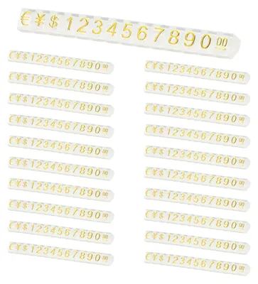 Preisdisplay-Würfel-Set 20-tlg., klar/gold, L, verstellbar