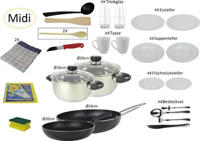 Produktbild von Haushalts Starterpaket/Grundausstattung/Starter-Set Basic (Midi)