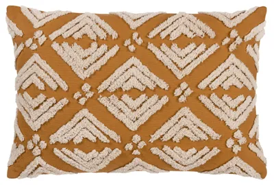 Kissen 40x60 cm, Polyester, geometrisches Diamantmuster, Gold