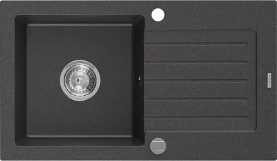 Zdjęcie produktu dla Mexen Pablo zlewozmywak granitowy 1-komorowy z ociekaczem 752 x 436 mm, czarny nakrapiany, syfon chrom - 6510751010-76