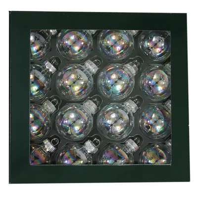 Produktbild von 16 x Baumkugeln aus Glas Ø 3 cm - Farbe Perle - Kleine Christbaumkugeln - Weihnachtskugeln klein aus Glas - Baumschmuck