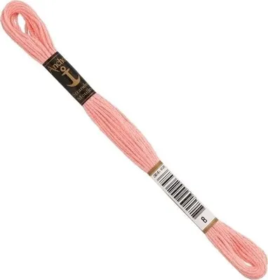 Immagine prodotto di Filo per uncinetto Anchor Sticktwist, 8 metri, color rosa salmone, cotone, codice colore 08, 6 capi