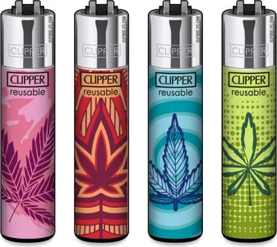 Produktbild von Clipper Reibradfeuerzeuge Power Leaves #2, 4 Stück