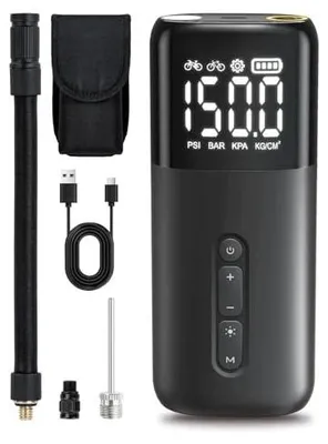 Zdjęcie produktu dla Pompka rowerowa elektryczna cyfrowa do presta schrader 150PSI