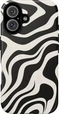 Produktbild von Abstraktes Zebra-Muster in Schwarz-Weiß – Hülle Kompatibel mit iPhone 16