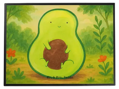 Produktbild von Mr. & Mrs. Panda schreibtischunterlage Avocado Kern Design - Weiß - Geschenk, bastelmatte, Spruch Leben, schreibtischunterlagen, Pflanze, glücklich, schreibtischmatte