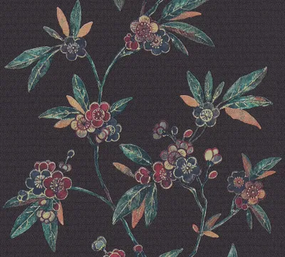 Produktbild von A.S. Création Blumentapete Asian Fusion florale Tapete Vliestapete schwarz grün rot 10,05 m x 0,53 m