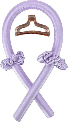 Produktbild von Lockenwickler Locken Ohne Hitze, Heatless Curls Band Seidenhaar Lockenwickler, Heatless Hair Curler mit Haarnadel, Wave Formers über Nacht, Hair Curler no Heat DIY Frisurenset, für langes Haar,lila