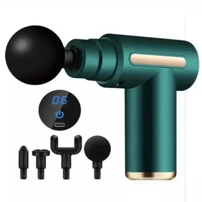 Productafbeelding van Draagbare fasciepistool, USB-oplaadbaar, massagetoestel voor het lichaam en de rug, groen