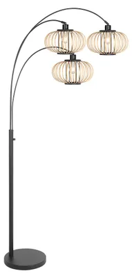 Immagine prodotto di Lampada da terra - naturale nero - Sparkled Light - bambù metallo - lampada ad arco - E27 - 4495ZW - Steinhauer
