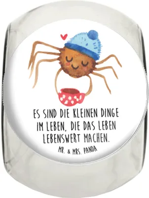 Produktbild von Mr. & Mrs. Panda Kaffeedose Spinne Agathe Kaffee L 870ml - Weiß - Geschenk, Vorratsglas, Morgenmuffel, Aufbewahrungsdose, Teedose, Weiser Spruch, Bonboniere, Morgen