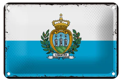 Produktbild von Blechschild Flagge San Marinos 18x12cm Retro San Marino Dekoration