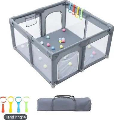 Produktbild von Baby-Spielplatz, Geräumiges Design, Strapazierfähiges Stoffmaterial , GRAU 120X120