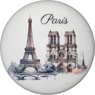 Produktbild von Wahrzeichen Paris Magnet rund