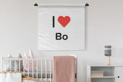 Produktbild von MuchoWow® Wandteppich Wandbehang Ich liebe - Bo - Girl 90x90 cm Tapisserie Dekoration Wandtuch - Wandaufhänger