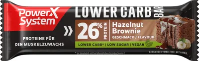 Produktbild von Power System Lower Carb Proteinriegel vegan Hazelnut Brownie 26% Eiweiß
