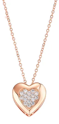 Produktbild von MouyouGlow Herz 18K Gold-Plated Halskette Damen mit Zirkonia | Liebesherz Anhäng
