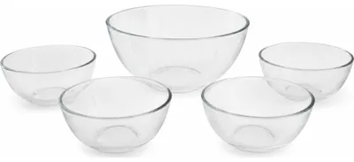 Produktbild von Satz mit 5 Glasschalen Excellent 1x 3500ml + 4x 500 ml