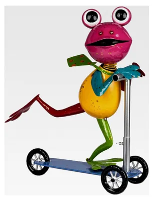 Produktbild von Metallfigur Frosch 46x52 cm Gartenfigur handbemalt Gartendeko für den Außenbereich