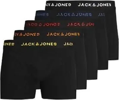 Produktbild von JACK & JONES Boxershorts 5er-Pack Kurze Unterhosen Logo Print JACBLACK  Größe: S