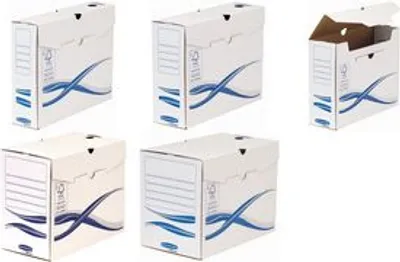 Image de Fellowes BANKERS BOX Basic Boîte à archives, bleue (L)150 mm en carton 100% recyclé, ,