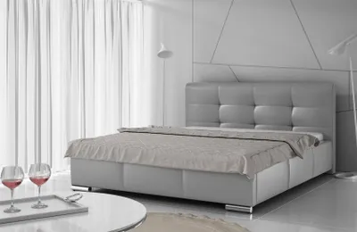 Produktbild von Polsterbett Bett Doppelbett TAYLOR Kunstleder Grau 160x200cm