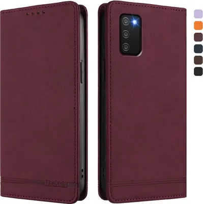 Obrázek produktu pro Pouzdro pro Samsung Galaxy A03S, retroPolyuretankožené flip pouzdro s stojánkem a přihrádkami na karty Červený