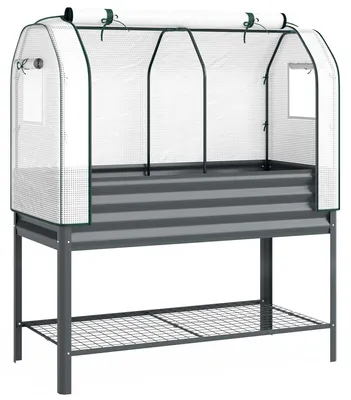 Obrázek produktu pro Vyvýšený záhon s PE skleníkovým krytem, 120x55x140 cm