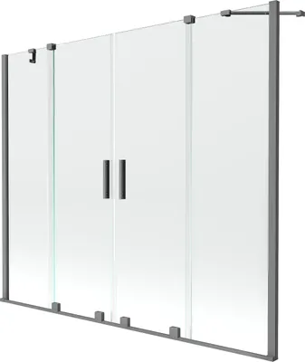Immagine prodotto di Mexen Velar Duo paravento per vasca da bagno scorrevole con 2 ante 170 x 150 cm, trasparente, gun metal - 896-170-000-02-95