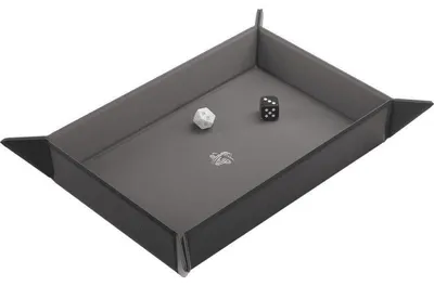 Image de Plateau à dés magnétique rectangulaire noir et gris pour jeux de société
