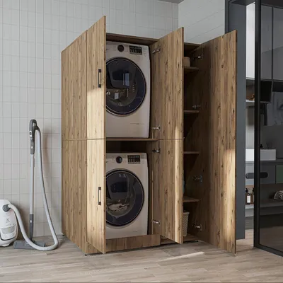 Immagine prodotto di Roomart DORA-II Mobile da appoggio per lavatrice, larghezza 115 cm, rovere
