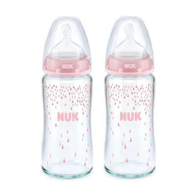Two baby bottles are shown side-by-side against a white background.