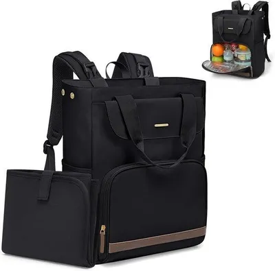 Produktbild von Windeltasche Rucksack mit Wickelmatte - 25L isoliertes Mittagsfach - ideal für unterwegs - ShopFlot