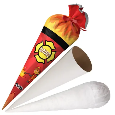 Produktbild von Ferocity, Schultüte mit Namen, 70 cm, Zuckertüte zur Einschulung, für Jungen – Feuerwehr [149]