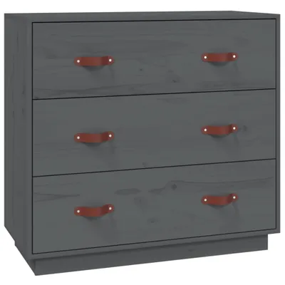 Produktbild von Sideboard Grau 80x40x75 cm Massivholz Kiefer