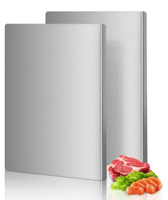 Schneidebrett-Set aus Edelstahl, 2er-Set, 40x30 cm, spülmaschinengeeignet