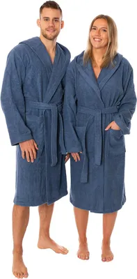 Produktbild von Lavea® Mexico - Bademantel Damen & Herren aus 100% Baumwolle – weicher Frottee Morgenmantel mit Kapuze, für Sauna & Zuhause, saugstark & pflegeleicht