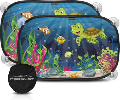 Produktbild von CARAMAZ Auto-Sonnenschutz 48x30 cm mit Saugnäpfen & UV-Schutz 2er-Set