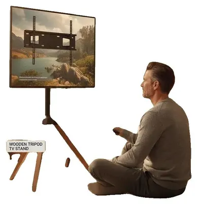 Obrázek produktu pro Stativový držák na televizor, výškově nastavitelný, přenosný design, černý
