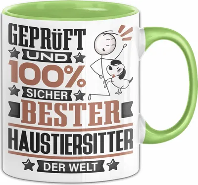 Produktbild von Haustiersitter Geschenk Lustiger Spruch für Haustiersitter Geschenkidee Bester Haustiersitter Der Welt (Grün)