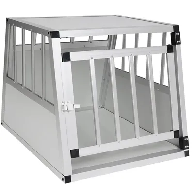 Produktbild von Hundebox Alu Reisebox Box Gitterbox 69x54x50cm : Silber Farbe: Silber