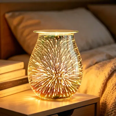 Elektrische Duftlampe mit 3D-Glas, 12,5 x 14,5 cm, Wachsschmelzer