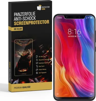 Produktbild von 2x Panzerfolie für Xiaomi Mi 8 ANTI-SCHOCK Displayschutzfolie HD ULTRA KLAR