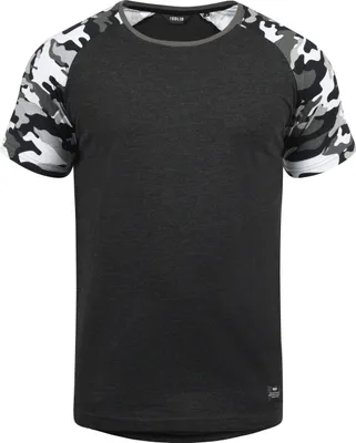 Produktbild von SOLID SDCahil Herren T-Shirt Kurzarm Shirt mit Rundhals-Ausschnitt Camouflage-Muster Baumwollmischung Regular fit