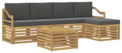 Productafbeelding van Buiten bankenset 6 pcs Wit en antracietkleurig 59 x 59 x 37 cm