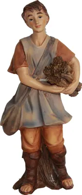 Produktbild von Krippenfiguren Set aus handbemaltem Polyresin für 15 cm Figuren, Holz