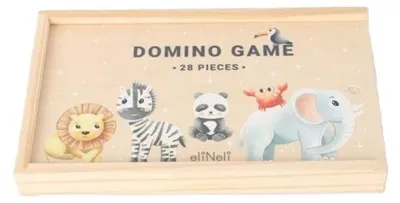 Image de EliNeli Dominos en bois animaux du zoo