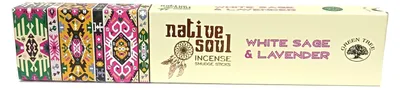 Produktbild von Räucherstäbchen Green Tree Native Soul "White Sage & Lavender" 15gr.
