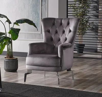 Zdjęcie produktu dla Fotel Sofa 1-osobowa Sofy tapicerowane Designerskie sofy z luksusowej tkaniny Tekstylia Chesterfield