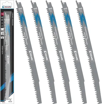 Image de EZARC Jeu de lames de scie sabre 5pcs Bois Coupes 300mm 5TPI